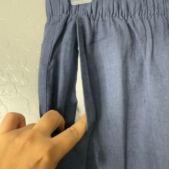 Gap Womens Mid Rise Linen-Blend Easy Straight Leg Pant, S, Blue 735360 - Picture 7 of 8